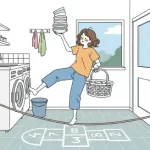 ilustração de mulher se equilibrando em uma corda