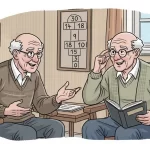 dois-idosos-conversando-sentados-com-livros-nas-maos