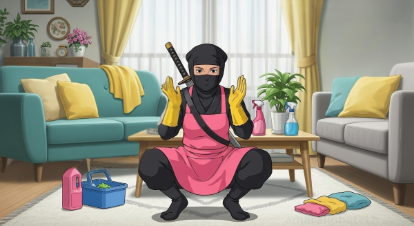 ilustração-de-mãe-ninja-fazendo-a-limpeza-da-sala3