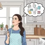 ilustracao-de-mulher-com-uma-colher-na-mao-pensativa