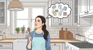 ilustracao-de-mulher-com-uma-colher-na-mao-pensativa