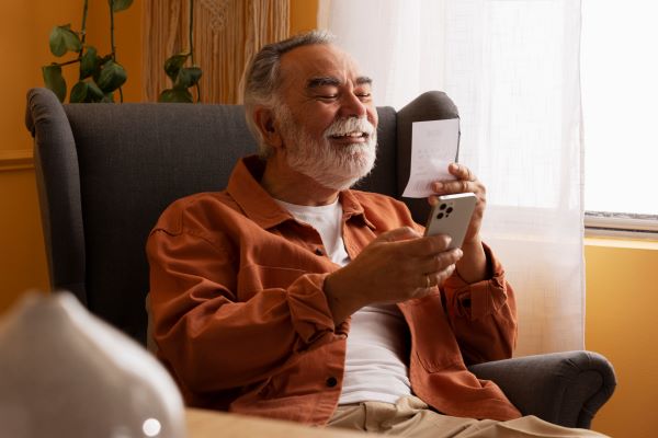 vista-lateral-idoso-segurando-smartphone