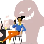 mulher-procrastinando-no-trabalho