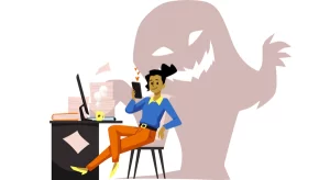 mulher-procrastinando-no-trabalho