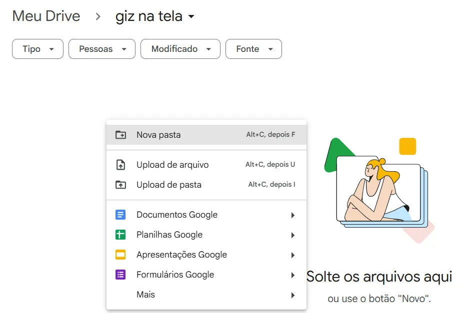 Como Criar e Organizar Pastas no Google Drive