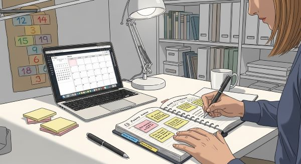 mulher-escrevendo-numa-agenda-numa-mesa-de-trabalho